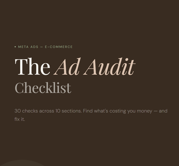 Free Meta Ads Audit Checklist for Shopify