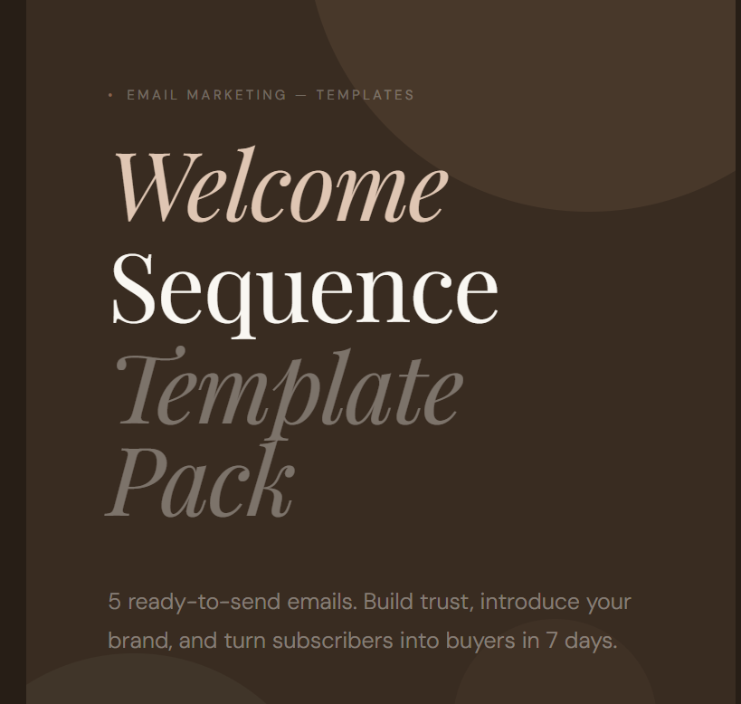 Welcome Sequence Template Pack | 5 Emails, 7 Days